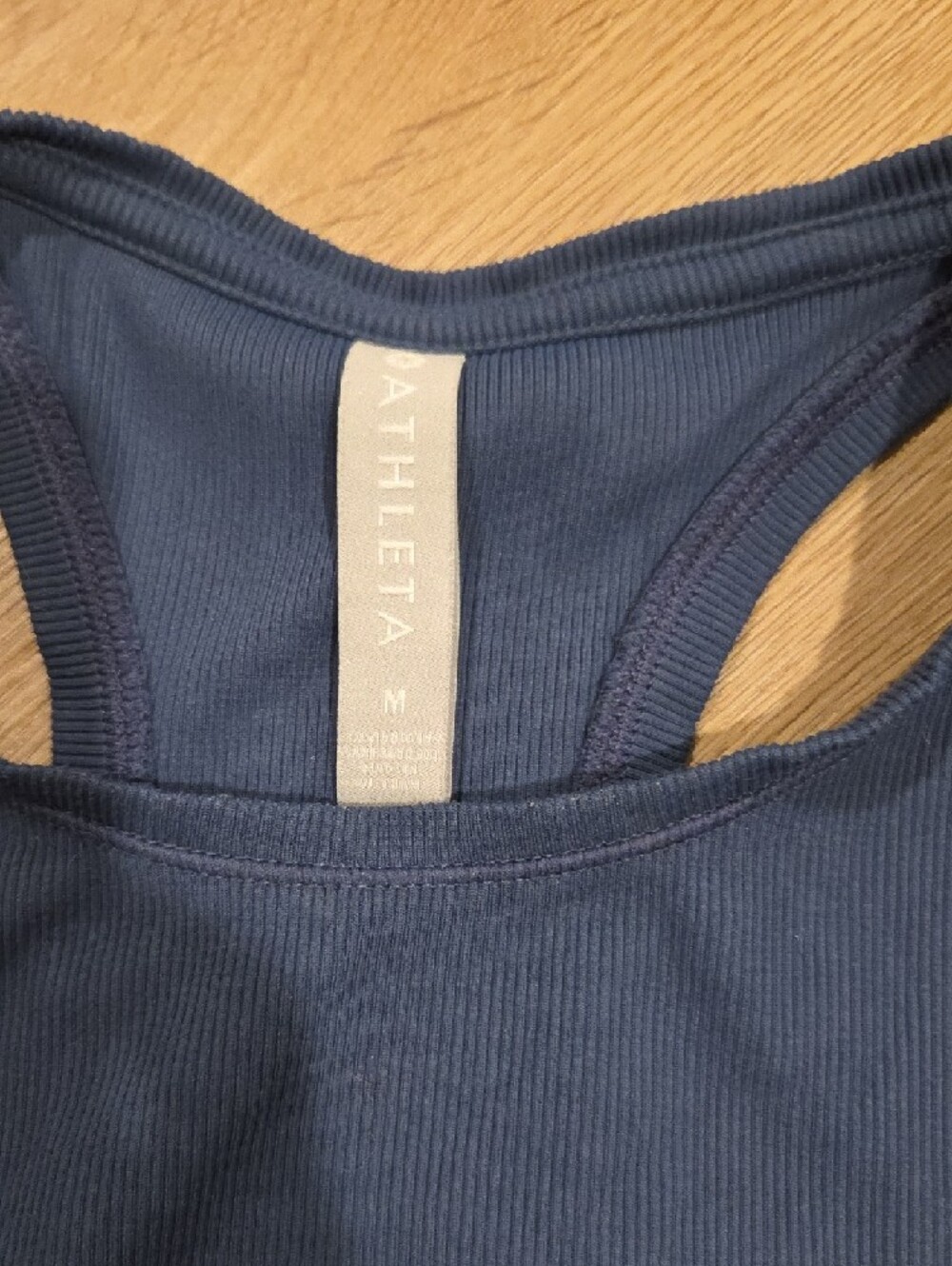 Athleta Navy Ribbed Racerback Crop Top - Picture 2 of 5